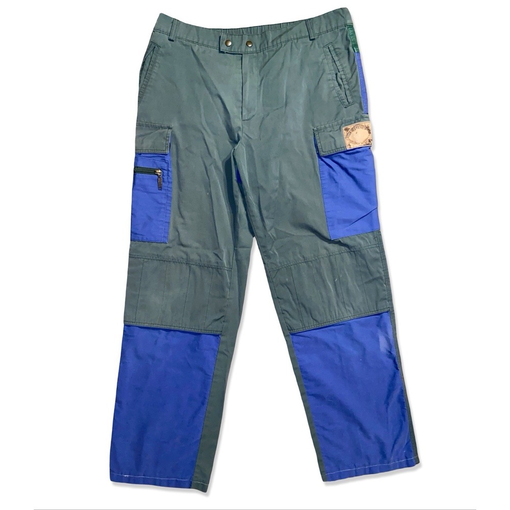 Vintage Eider Tech Wear Mountaineering Cargo Pants 34x32 Green Blue Gorpcore 80s
